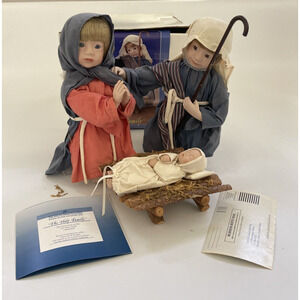 Ashton Drake Galleries Holy Family Nativity Set Porcelain Figurine Dolls Shepard